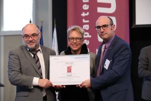 Francis Deplace, DG DELPHIS, Patricia Weber, Administratrice Hérault Habitat, Conseillère départementale, Déléguée aux solidarités à la personne, Vincent Gaudy, Pdt Hérault Habitat